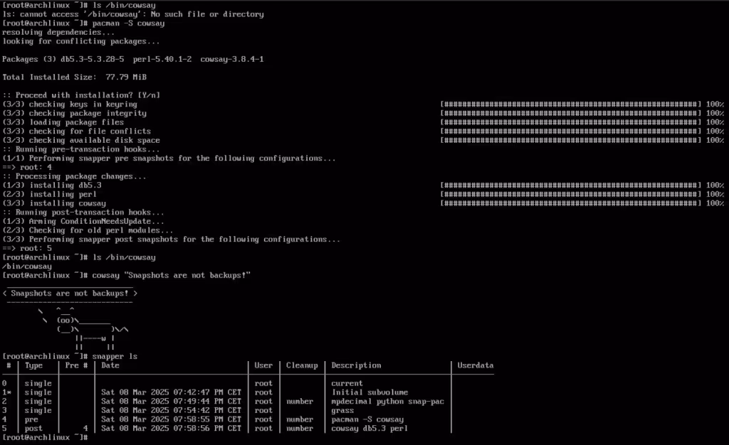 Installing cowsay